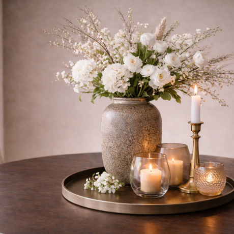 Stijlvolle vaas en kandelaar combinaties als eettafel eyecatcher
